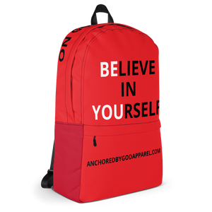 Red Believe in Yourself Backpack