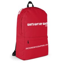 Load image into Gallery viewer, Red God&#39;s Got My Back Backpack