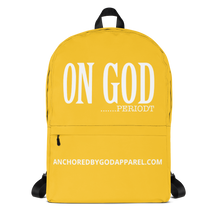 Load image into Gallery viewer, Yellow and White On God...Periodt Backpack