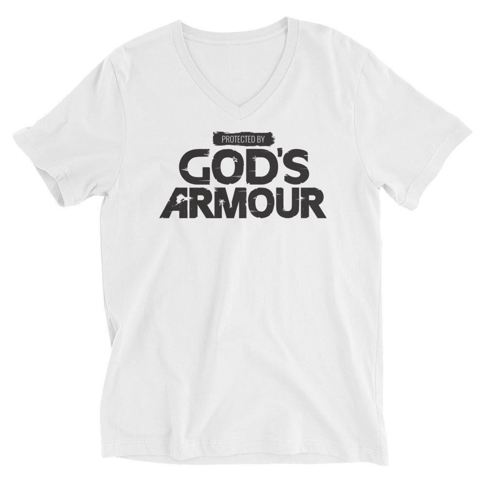 Protected By God's Armour - Unisex Short Sleeve V-Neck T-Shirt