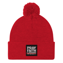 Load image into Gallery viewer, &quot;Pray Faith Don&#39;t Worry&quot; Pom-Pom Beanie